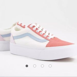 New Vans Old School Platform Twill Sneakers in pastel multi